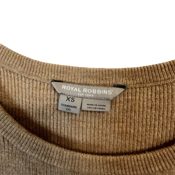 Royal Robbins Westlands Tan Bisque Wool Outdoor Ribbed Long Sleeve Sweater SZ XS - Picture 6 of 13